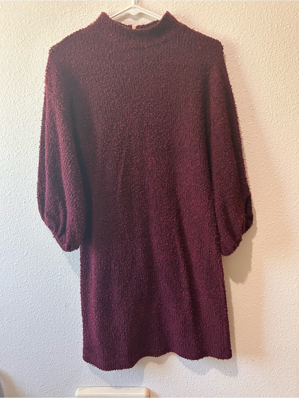 Cozy Plum Textured Sweater Dress